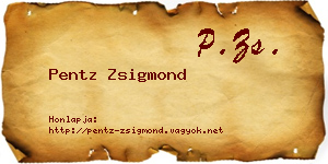 Pentz Zsigmond névjegykártya